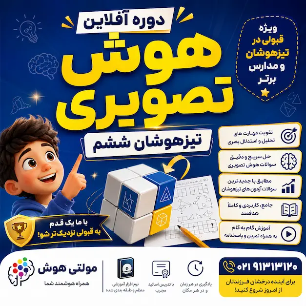 تصویر شاخص - آموزش هوش تصویری تیزهوشان ششم